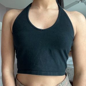 brandy melville black alexis halter top